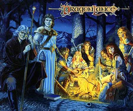 Estos son los famosos personajes de la trilogía Crónicas de la Dragonlance, que como el resto de la saga tiene lugar en el mundo de Krynn